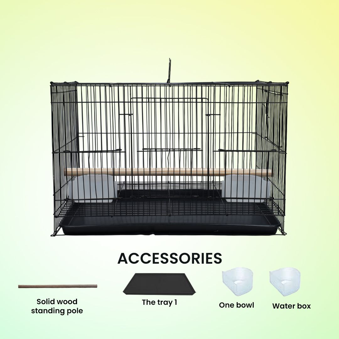 hara 20 Inch Black Bird Cage – Sleek Finish & Heavy-Duty Build Bird Cage-picture-14
