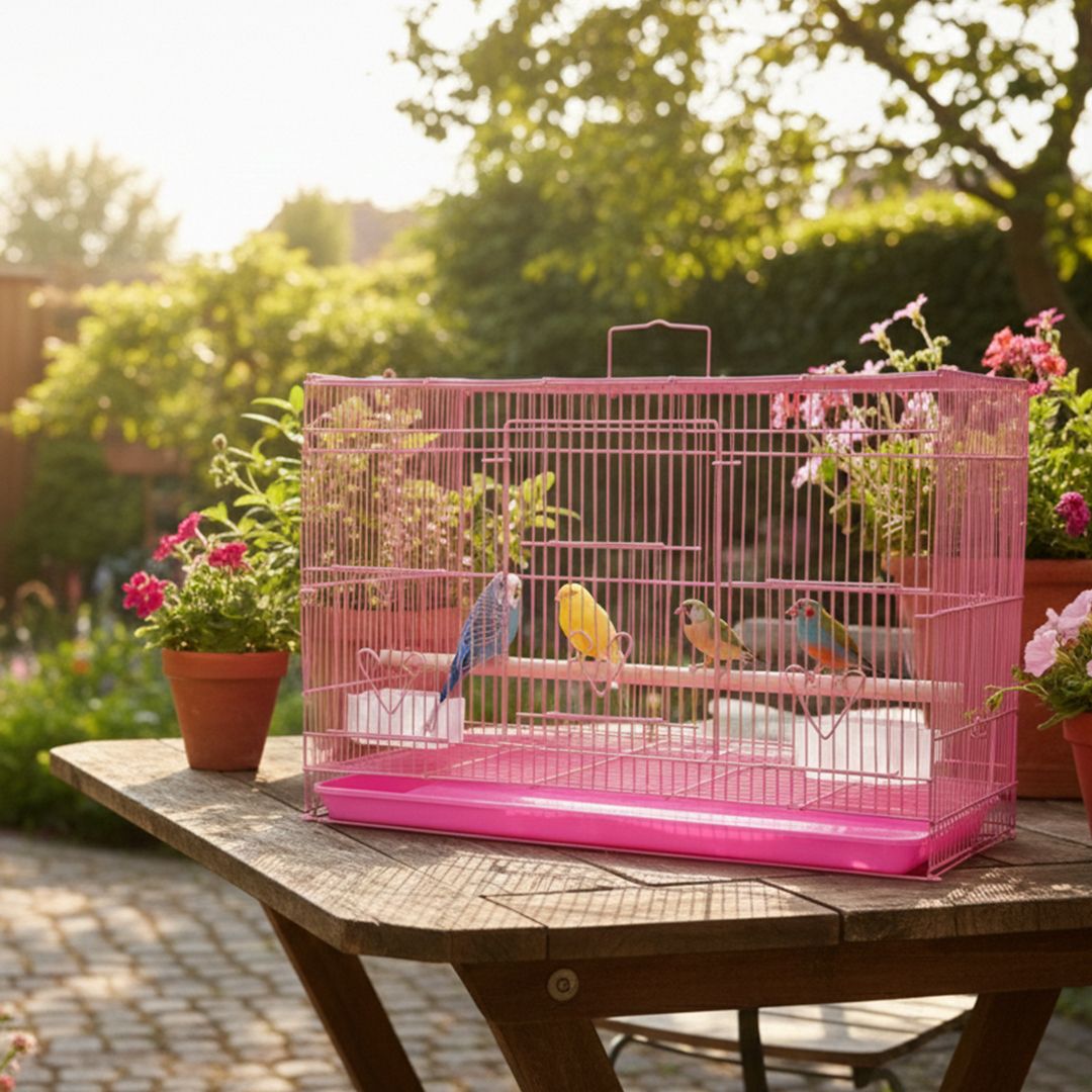 devis 2 ft Feet Bird Cage for Small Birds Pink Bird Cage-picture-39