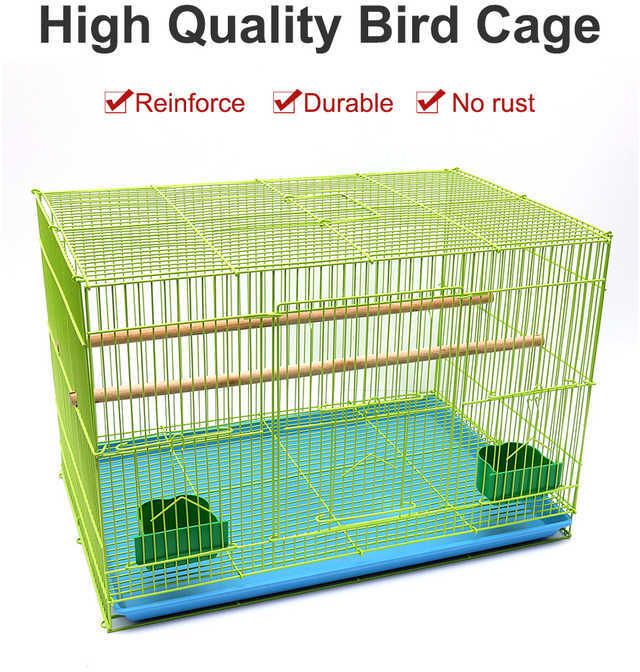petjoy Iron Green Bird Cage with Feeding Cup, 1 Pole with Secure Lock,18 Inch Bird, Hamster, Rabbit Cage-picture-10