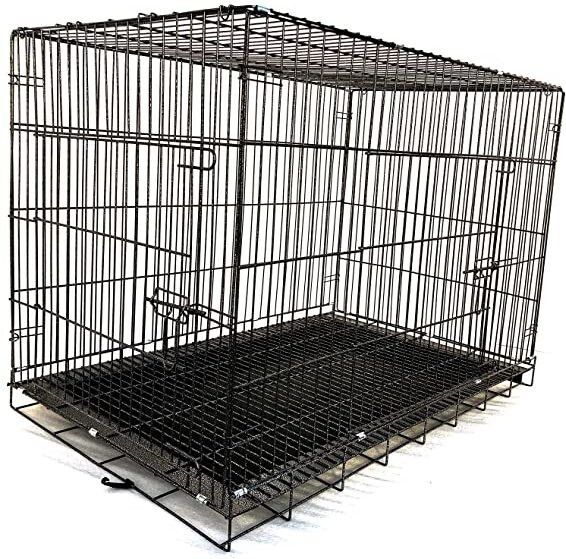 sip Double Door Folding Metal Dog Cage with Paw Protector, for Small Dogs and Puppy Dog, Cat, Rabbit, Miniature Pig, Monkey, Bird, Hamster Cage-picture-36