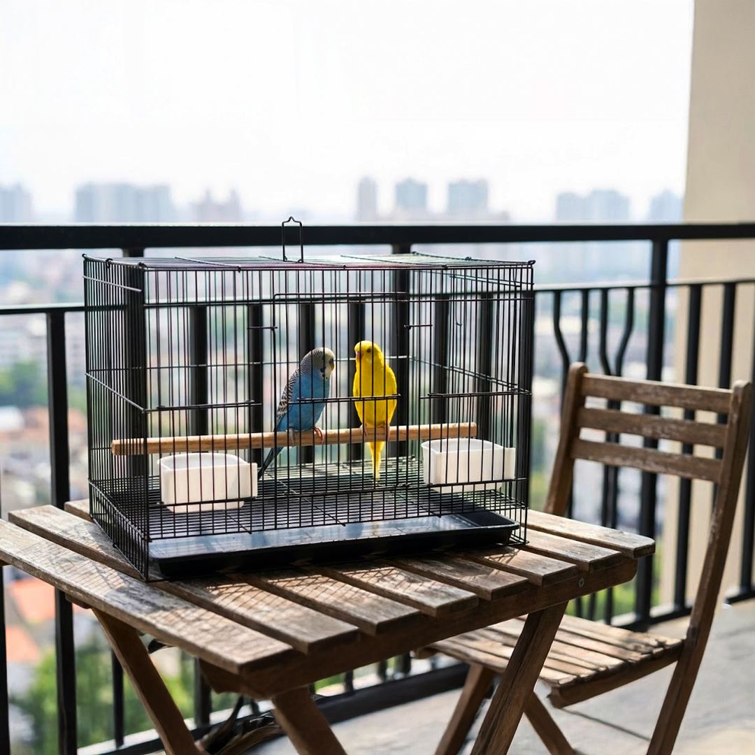 devis 50 CM Bird Cage for Budgies, Finches, Lovebirds & Free Toys Color Black Bird Cage-picture-20