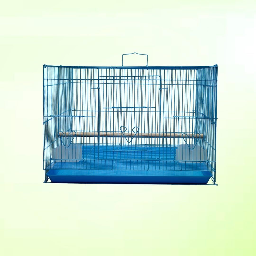 2 Ft Blue Bird Cage for Budgies, Finches, Lovebirds & Free Toys Bird Cage-image-36