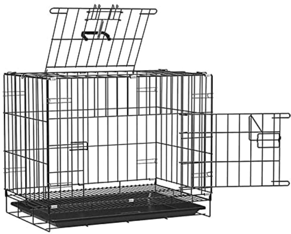 paw care 30 Inch Double Door Dog /Rabbit Cage with Removable Plastic Tray Bird, Cat, Dog, Rabbit Cage-picture-31