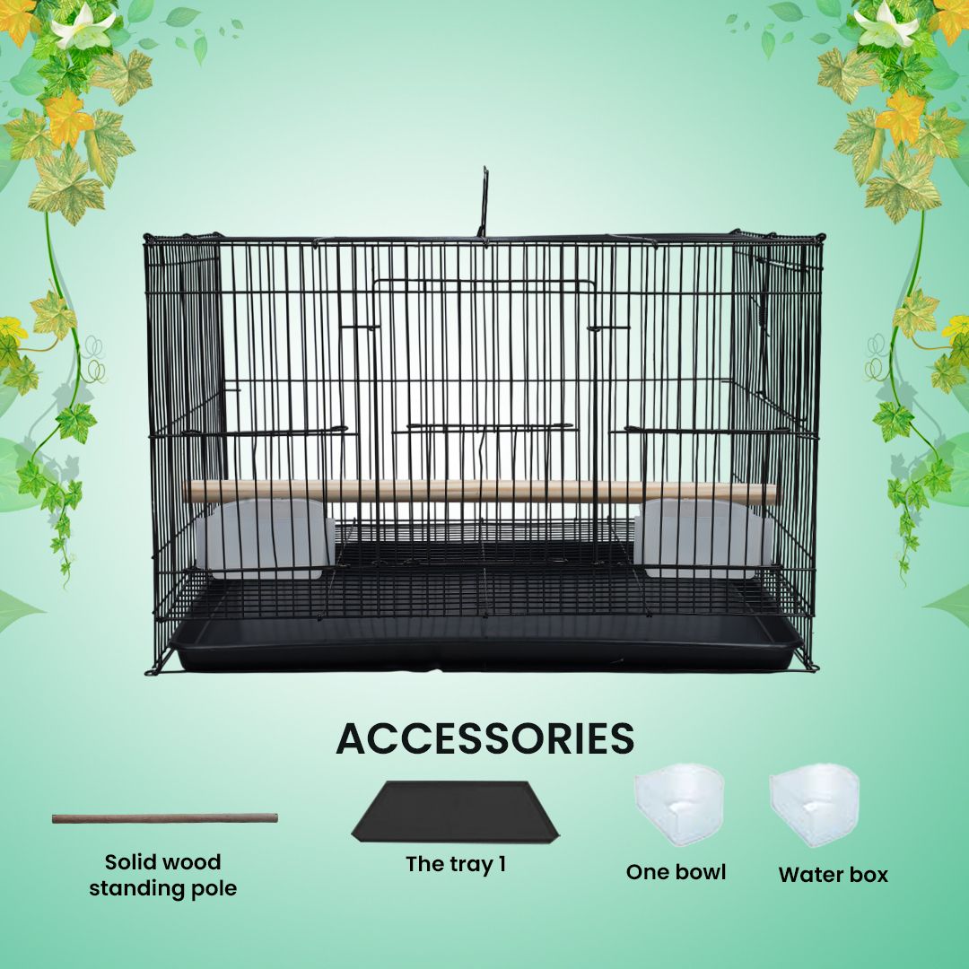 hara 20 Inch Metal Cage – Jet Black Shade for Home & Shop Use Bird Cage-picture-18
