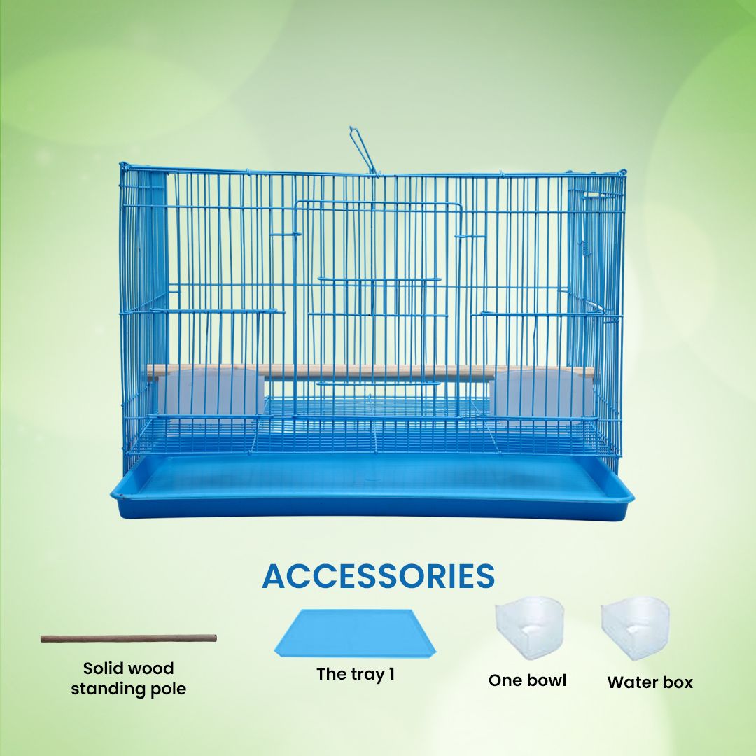 hara 15 inch Compact Blue Bird Cage with Secure Door Lock Bird Cage-picture-14