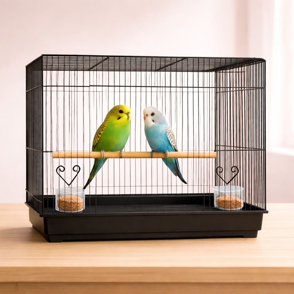 finypetz 18" Black Bird Cage 1.5 Ft for Budgie Lovebird Parrot Home Bird Cage-picture-18