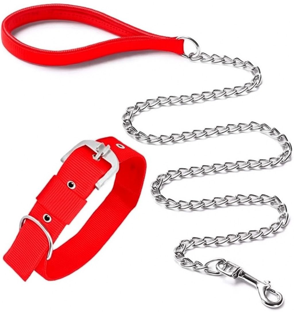 petzoto Combo Dog Handle Chain & Collar Set Medium Dog Collar & Handle Chain 130 cm Dog Chain Leash-picture-11