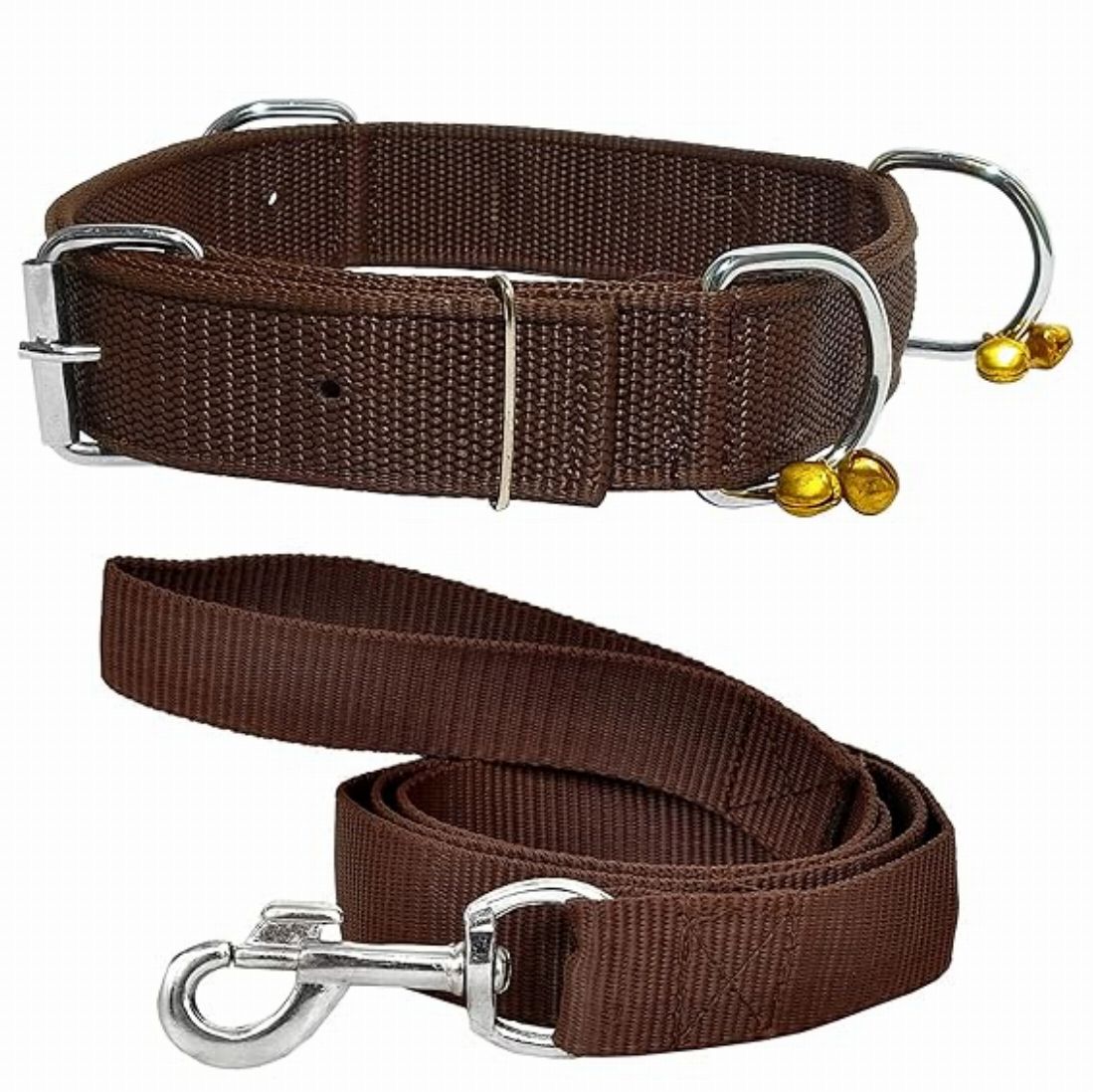 Collar Belt and Leash Set for Large Dogs, Stylish Nylon Belts with Bell 60 cm Dog Strap Leash-image-41
