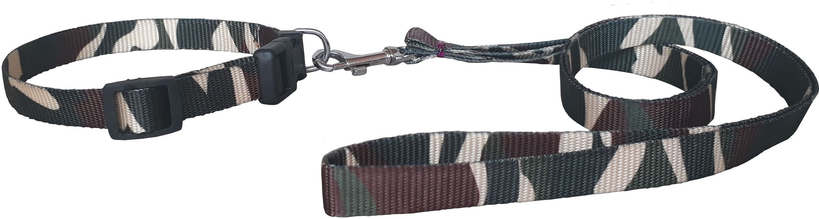 High Quality Camo Print Nylon Leash and Adjustable Collar Set for Puppy/Cat- for Tracking, Patrolling, Walking, and Training -Leash Length- 47 inches, Width-0.6 inch 119 cm Dog & Cat Strap Leash-image-20