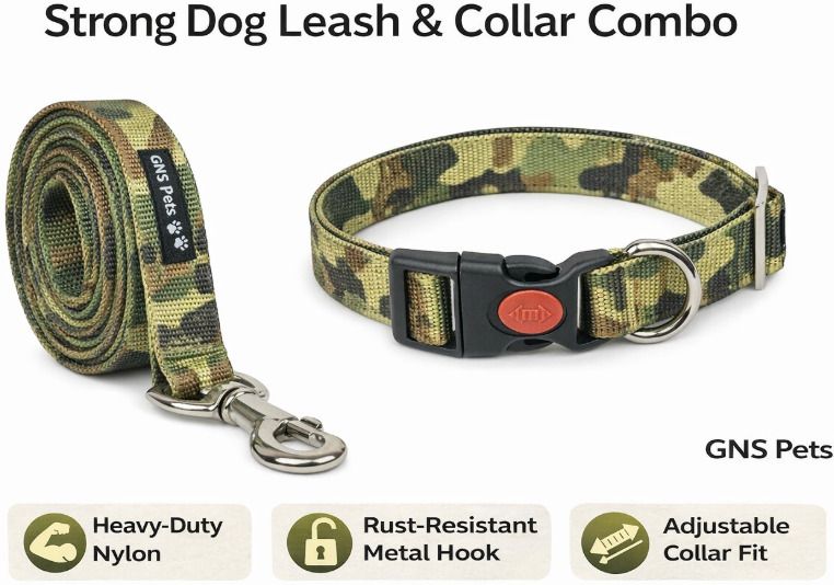 5.5 Feet Dog Leash | Double-Stitched Strong Nylon Strap with Brass/SS Hooks 182 cm Dog Strap Leash-image-4