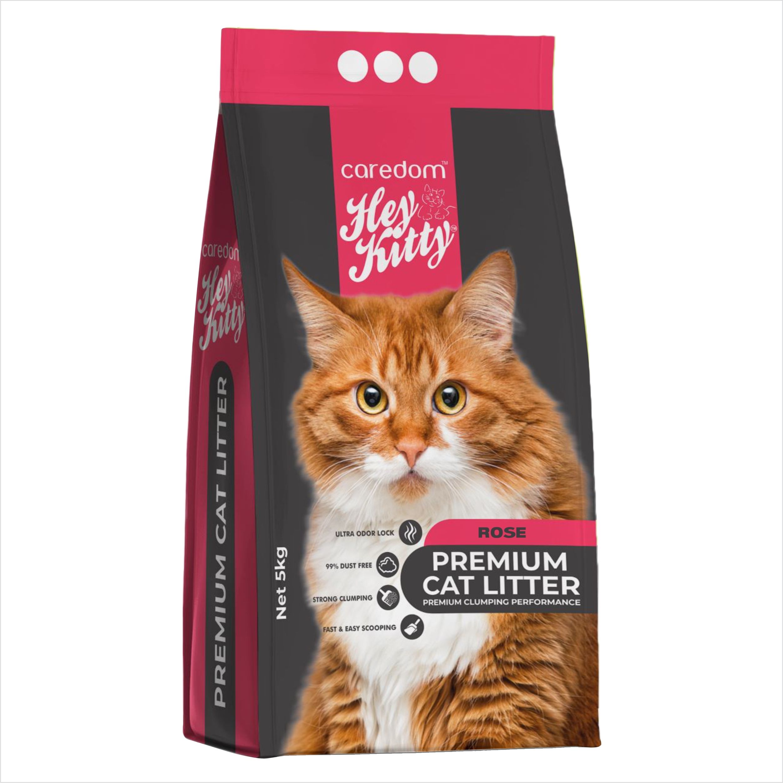 Hey Kitty Premium Ball Shape Bentonite Best Cat Litter with Rose Fresh Scent 5Kg Pet Litter Tray Refill-image-45