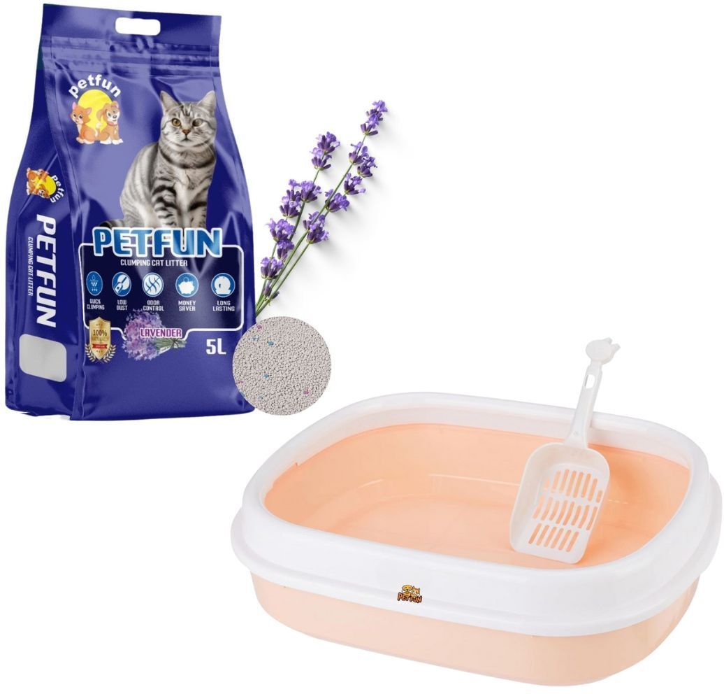 Lavender Cat Litter (5L) with Cat Litter Tray | Fast Clumping, Odor Control Pet Litter Tray Refill-image-20