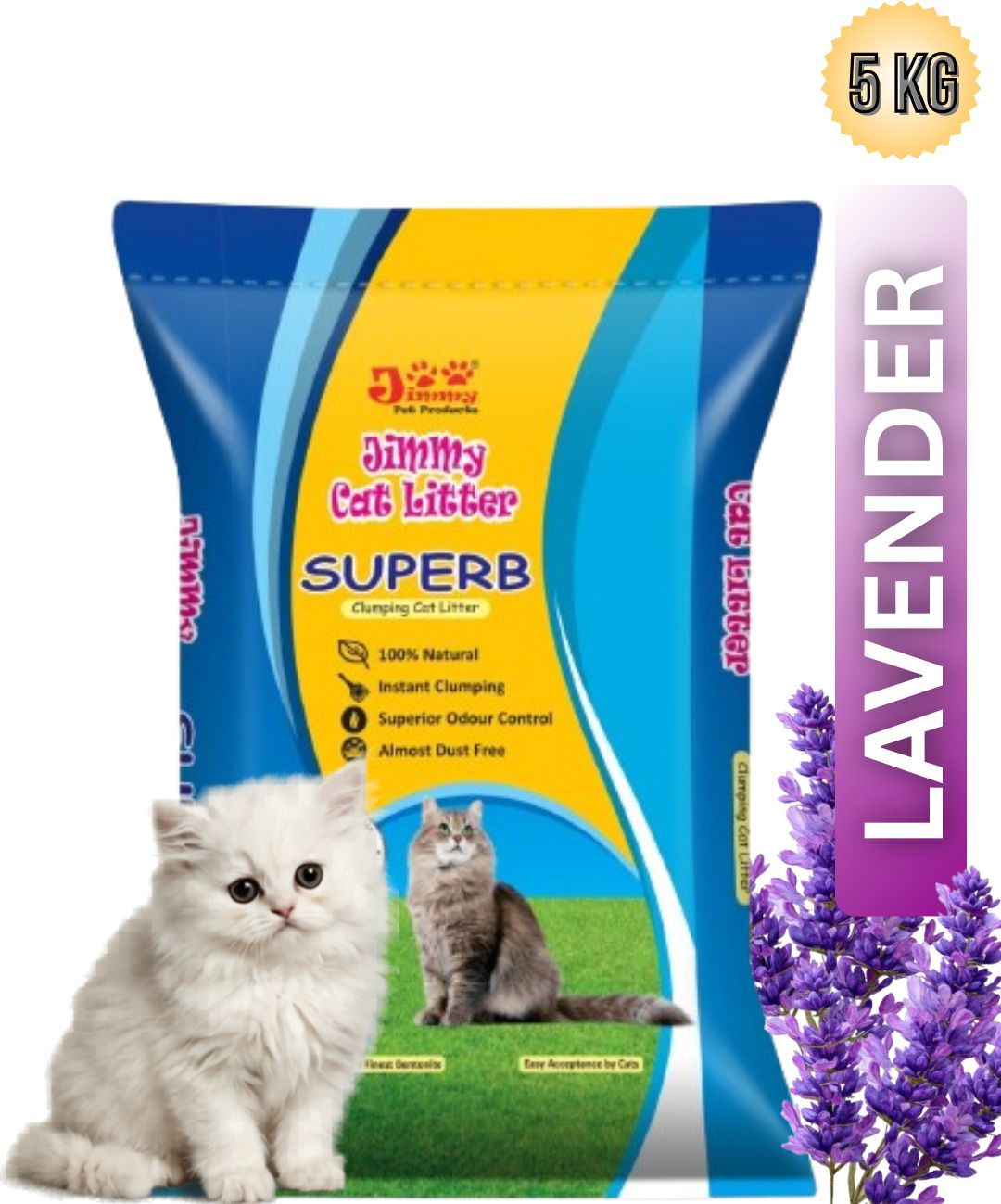 Cat Litter 5 Kg – Superb Lavender Fragrance Clumping Cat Litter Pet Litter Tray Refill-image-18