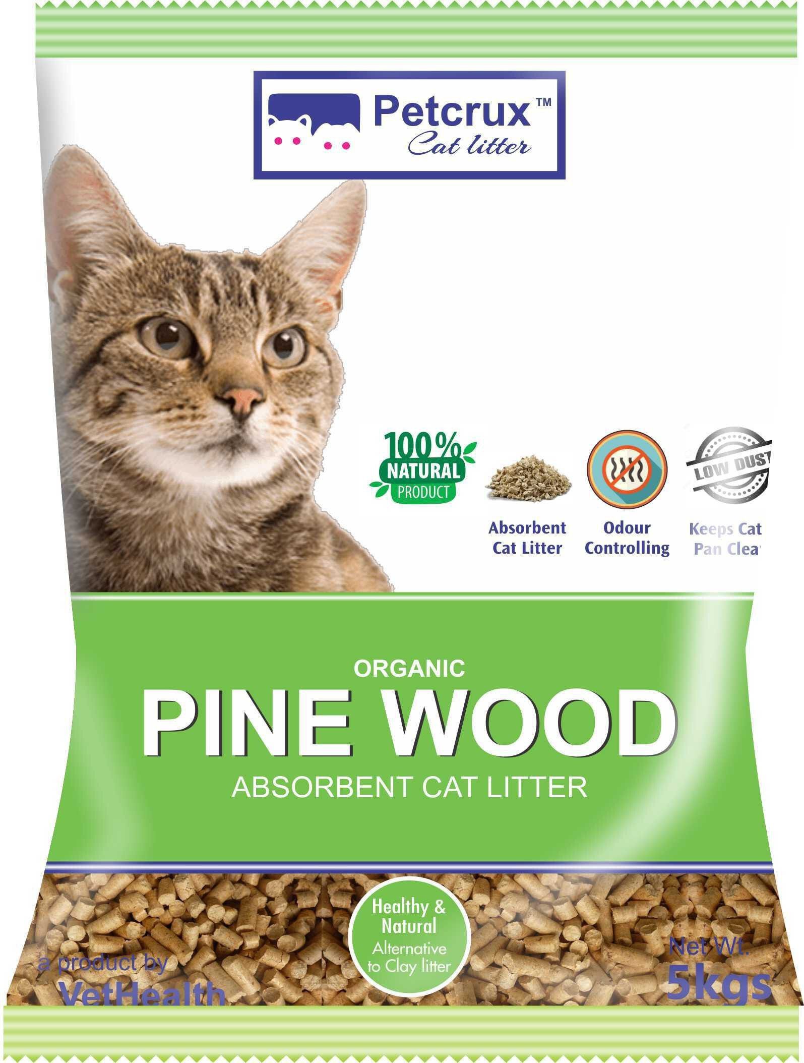 petcrux Exclusive Organic Pine Wood Cat Litter, 5Kg Pet Litter Tray Refill-picture-22