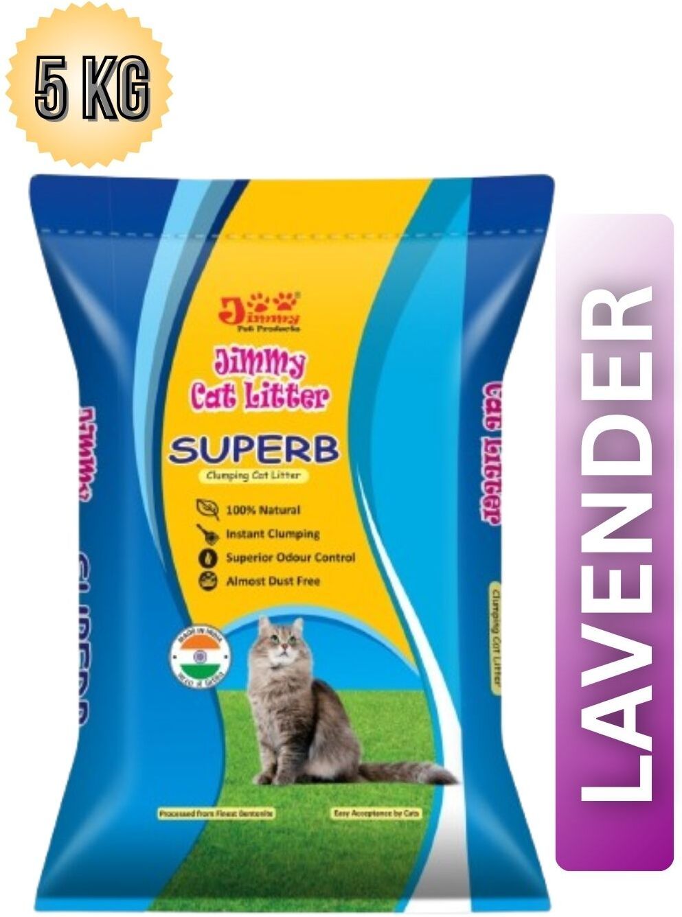jimmy Cat Litter 5 Kg Superb Premium Lavender Fragrance for Odour Control Pet Litter Tray Refill-picture-47