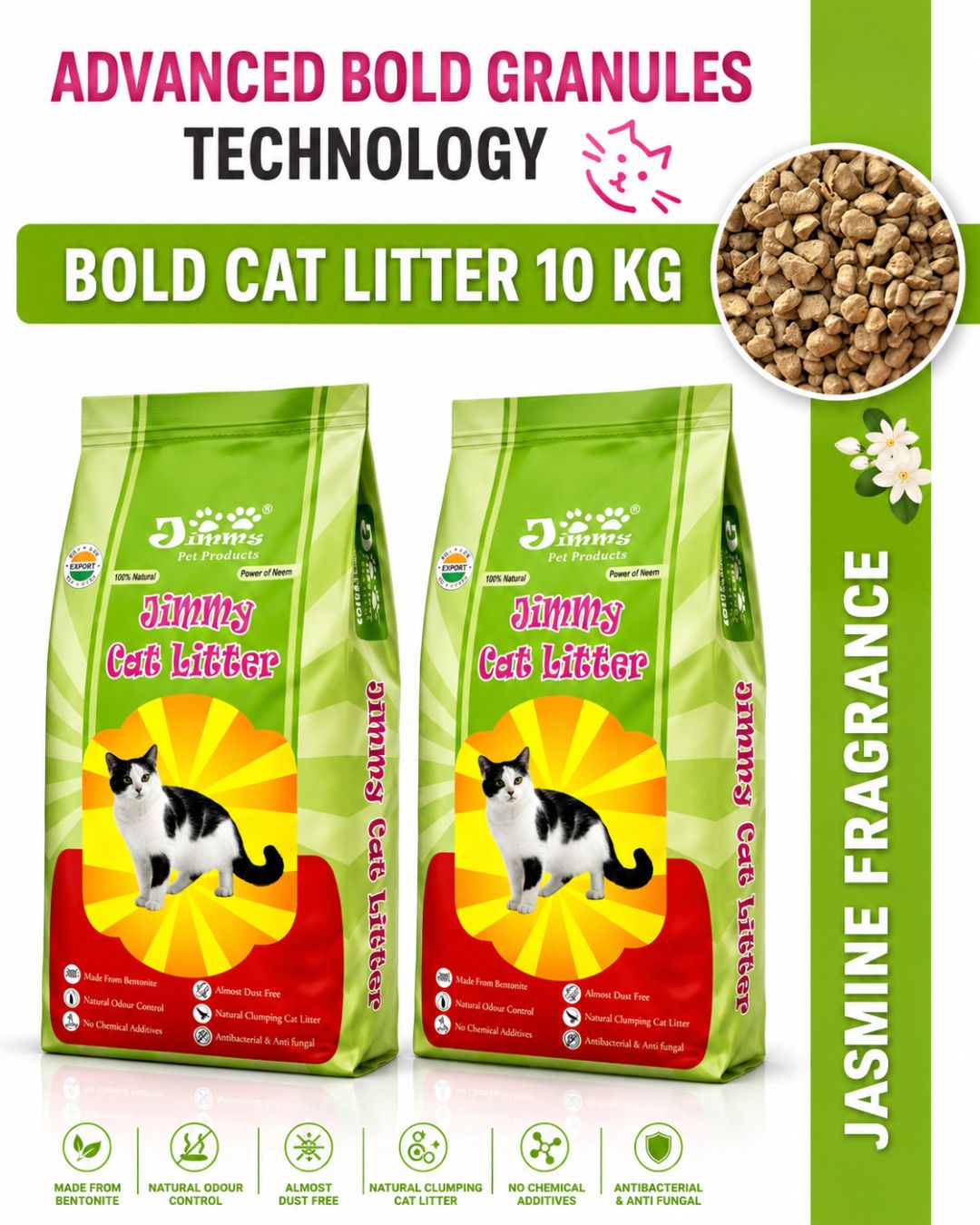 Cat Litter 10 Kg Bold Jasmine Fragrance for Kittens Pet Litter Tray Refill-image-16