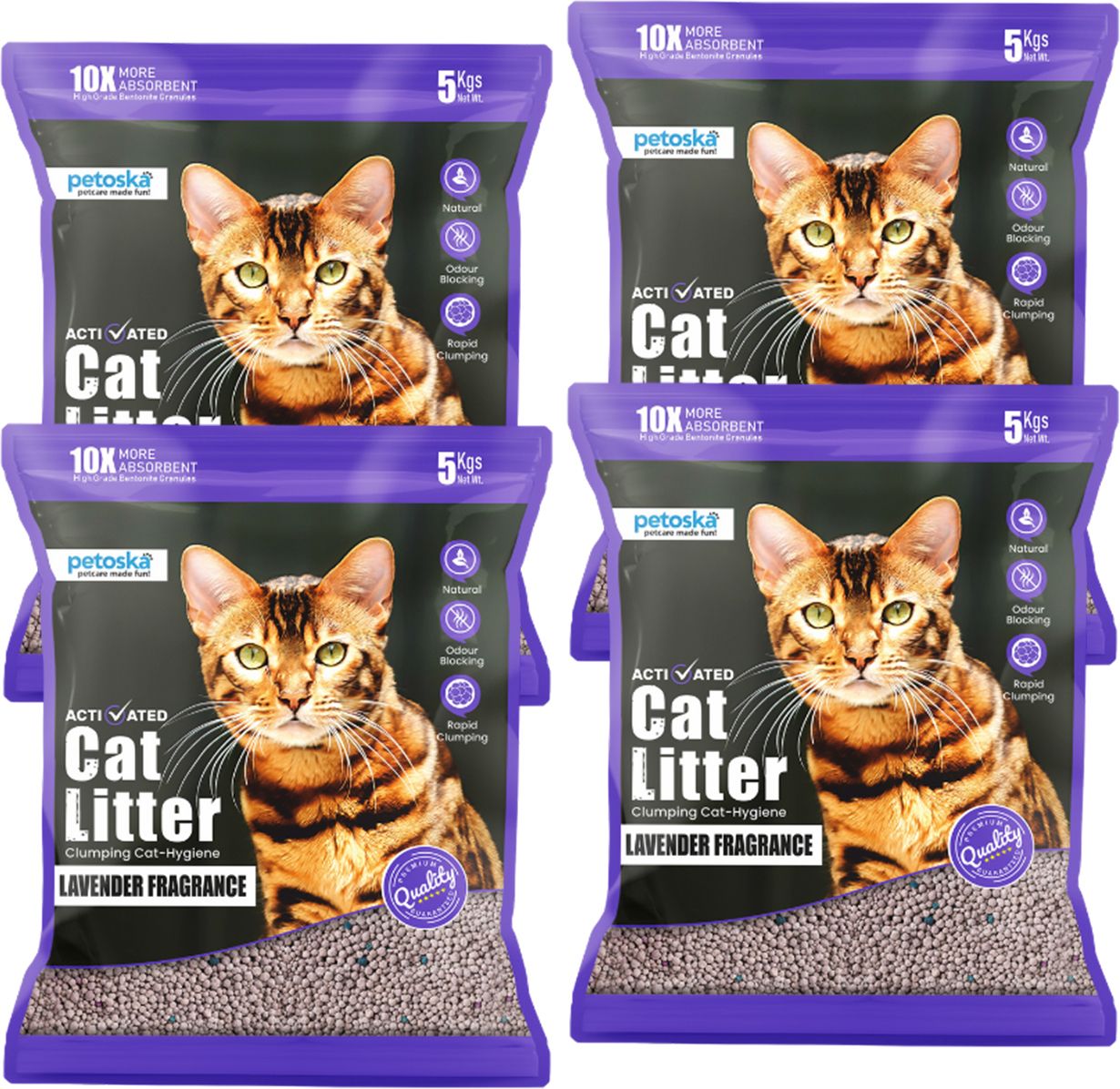 petoska Lavender Fragrance Pack of 4 Pet Litter Tray Refill-picture-16