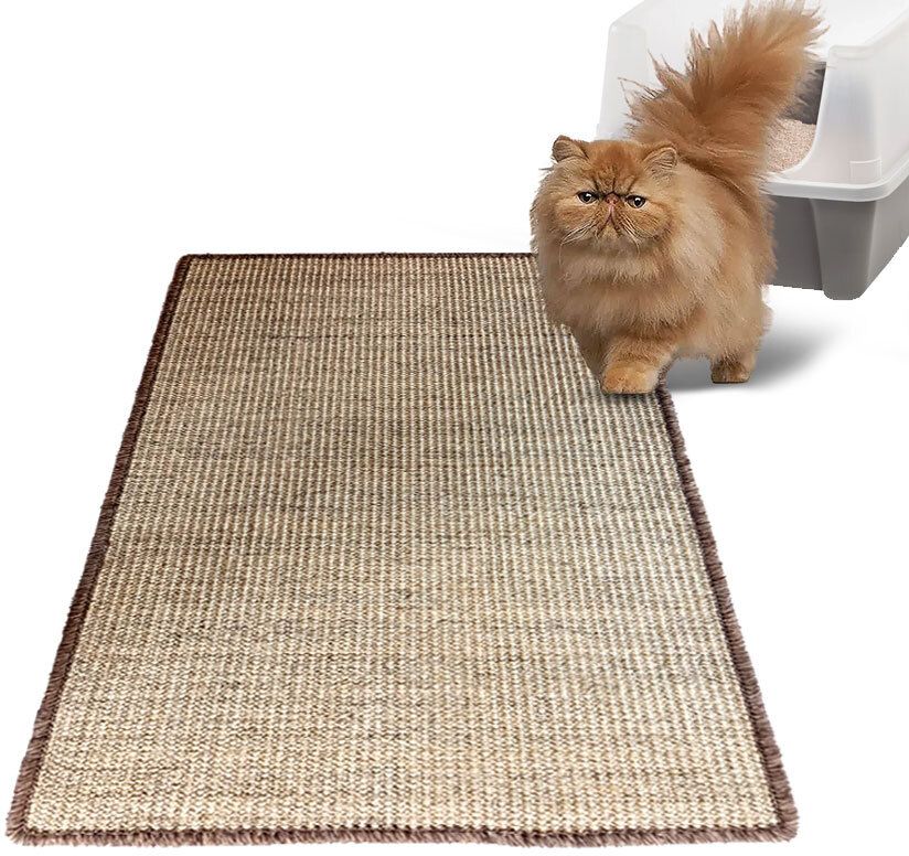 Cat Litter Box and Tray Mat Natural Sisal hand Made 45X75 cm Beige Color Cat Pet Mat-image-34