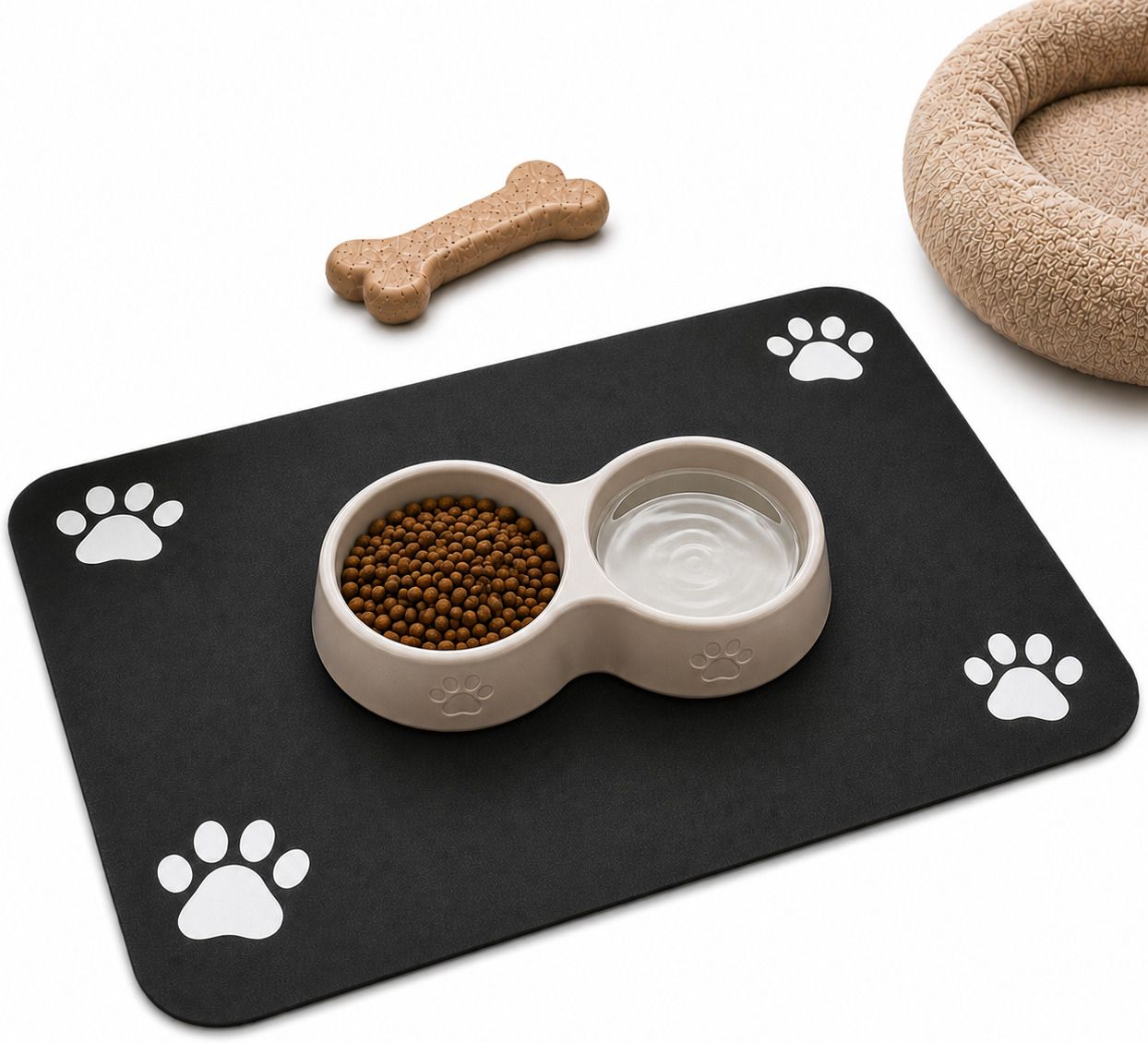 Dog Feeding Mat Waterproof Anti Slip Food & Water Bowl Mat for Dogs Dog, Cat Pet Mat-image-2