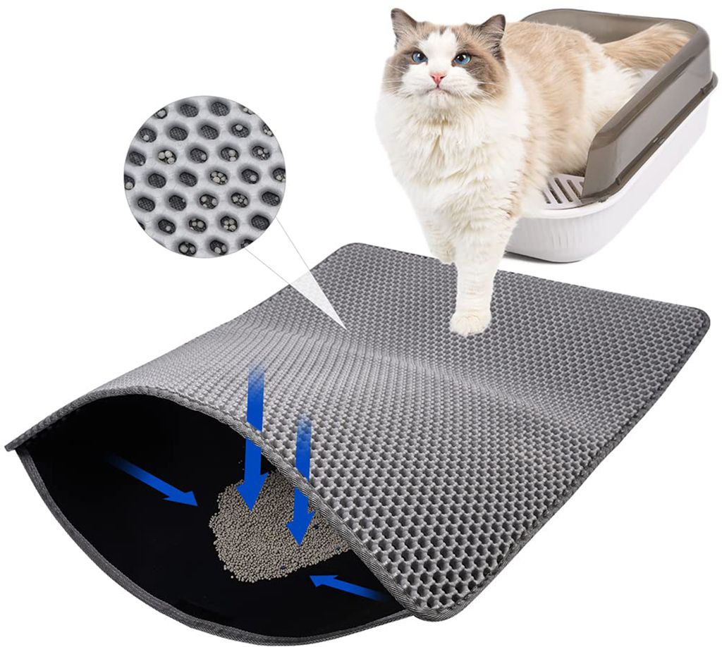 Cat Litter Mat, 15.7 by 23.6 inches Litter Mat Double Layer Open Edge Design Dog, Cat Pet Mat-image-25