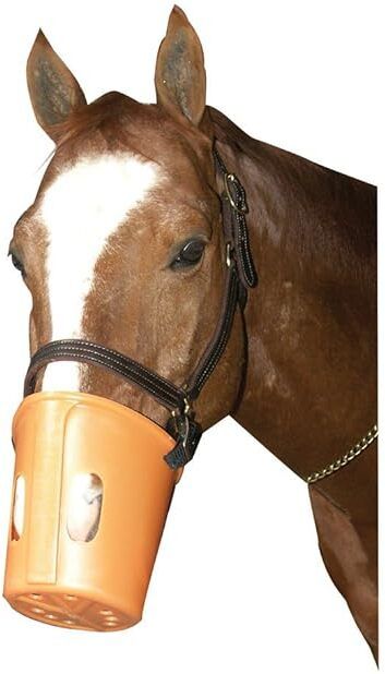 Horse Grazing Muzzle, Ventilated Design, Adjustable Straps, Prevents Overeating Medium Strips Horse Muzzle