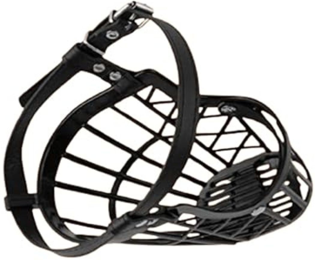 bowlfull buddies No- 4 (M) Black Muzzle, Dog Muzzle, Basket Muzzle for Biting, Aggressive Dogs Medium Strips Dog Muzzle-picture-10