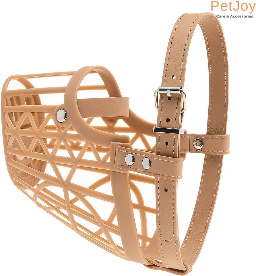 petjoy Square Adjustable Strap Safe Muzzle (Medium) Size 4 Extra Large Strips Dog Muzzle-picture-23