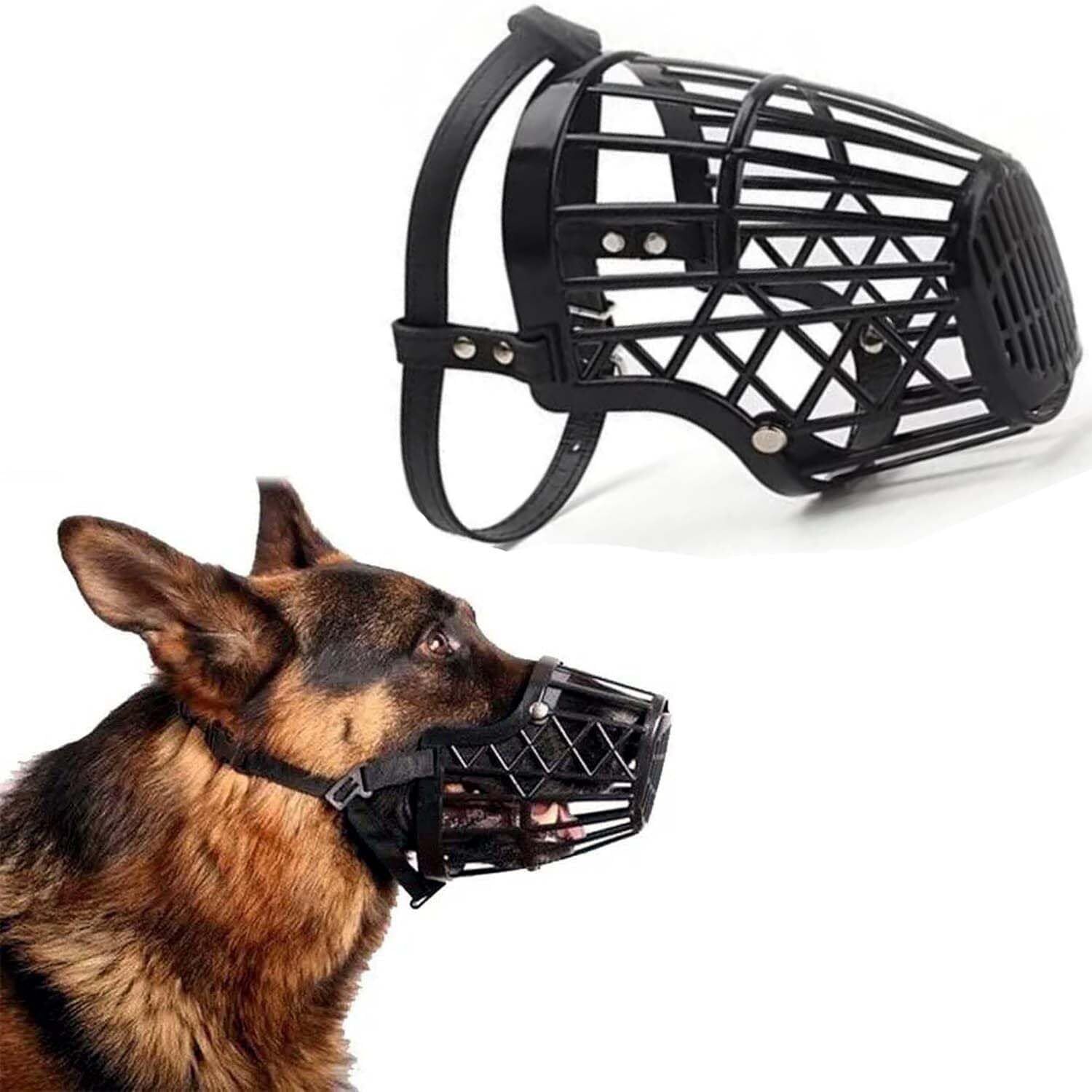 large Anti Biting Dog 5no Muzzle Basket Cage Design Plastic Pet Black Muzzle Large Other Dog Muzzle