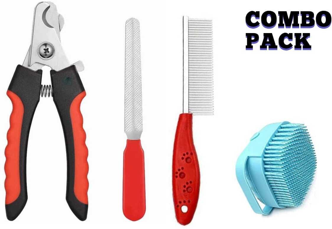 gpet Dog nail cutter with filer large size & Bath brush & comb 3 in 1 combo pack Grinder Nail Clipper-picture-38