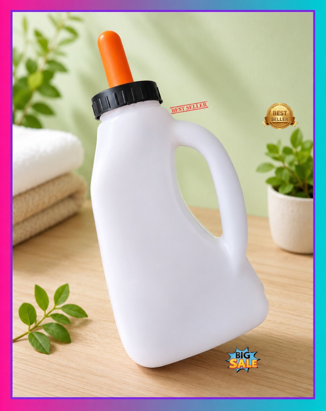 Premium 2.5L Livestock Feeding Bottle with Soft Rubber Nipple Pet Nursing Kit-image-37