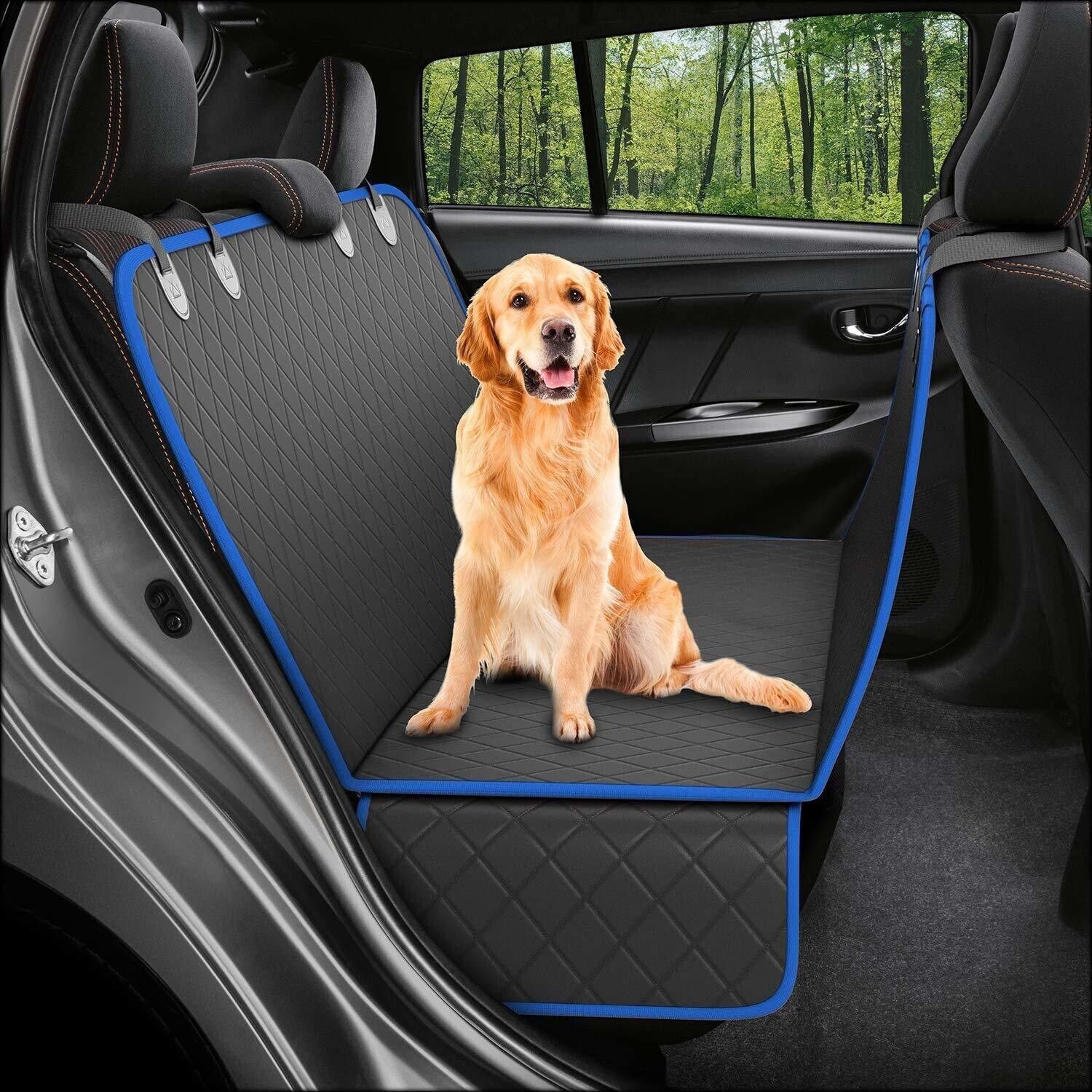 ashok enterprises Dog Polyester Car Seat Cover Waterproof Durable Anti-Scratch Nonslip Back Seat Pet Protection Dog Travel Hammock with Side Flaps for Cars & SUVs-Small (Blue) Hammock Pet Seat Cover-picture-17