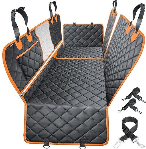 blessing pet supply 6 in 1 Dog Car Seat Cover Back Seat 60/40 Split Waterproof Hammock Hammock Pet Seat Cover-picture-0