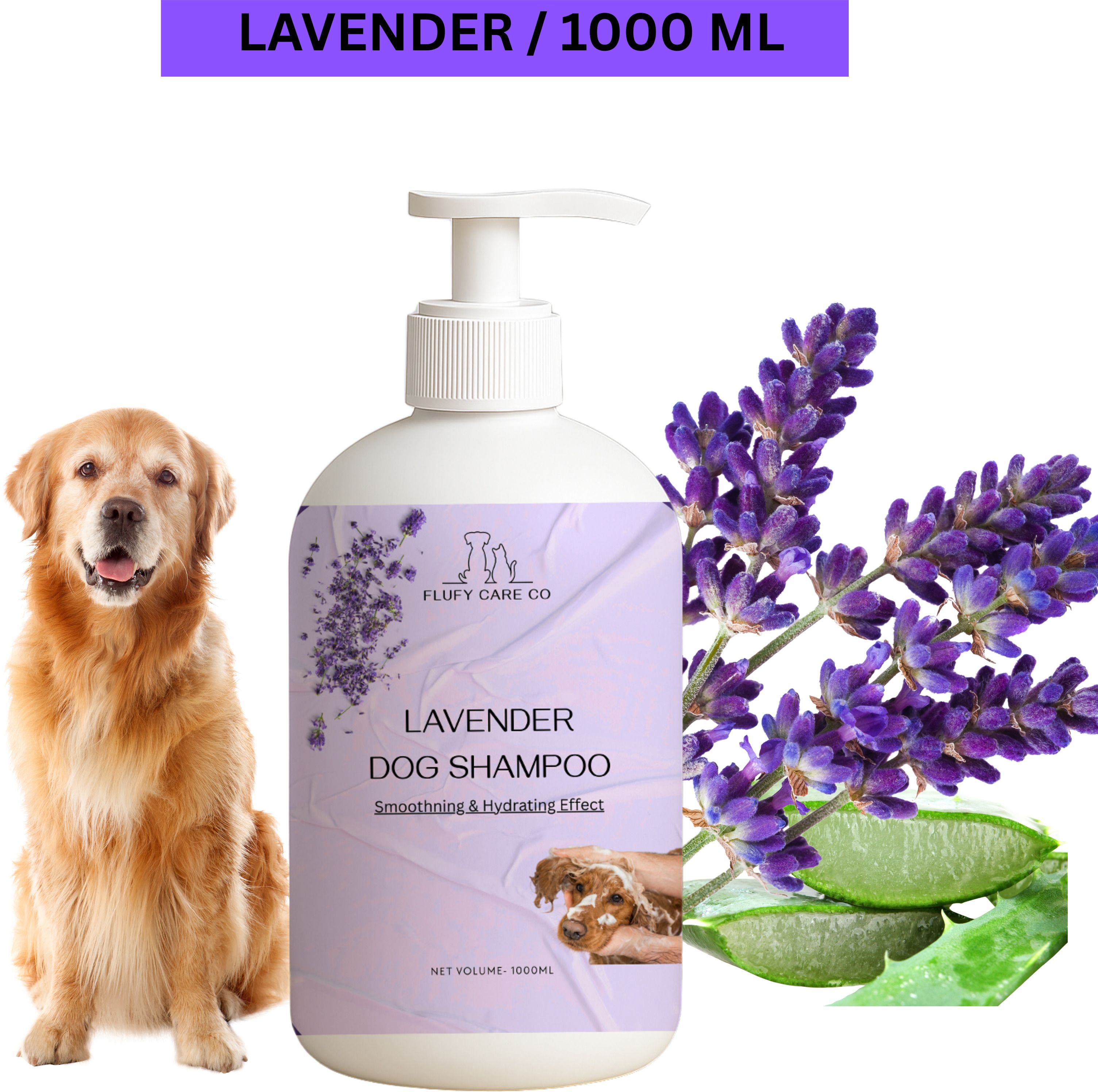 flufy care co Lavender Dog Shampoo – 1000ML | Anti-Odor | Calming Formula Allergy Relief, Anti-dandruff, Anti-fungal, Anti-Inflammatory, Flea and Tick LAVENDER Dog Shampoo-picture-12