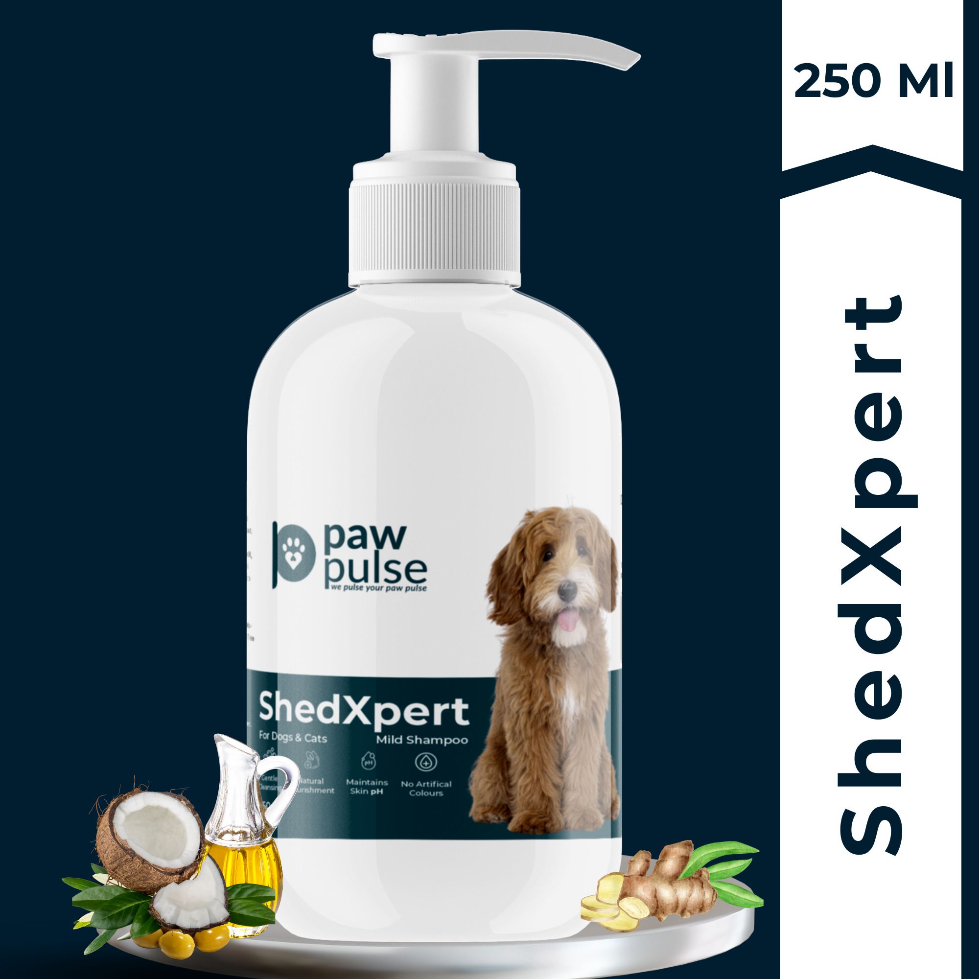 pawpulse ShedXpert Natural Shed Control Shampoo for Dogs and Cats 250ml, Gentle Cleanser Whitening and Color Enhancing, Conditioning, Anti-Bacterial, Anti-itching , Mixed Berries Fragnance, Cat, Dog Shampoo-picture-43