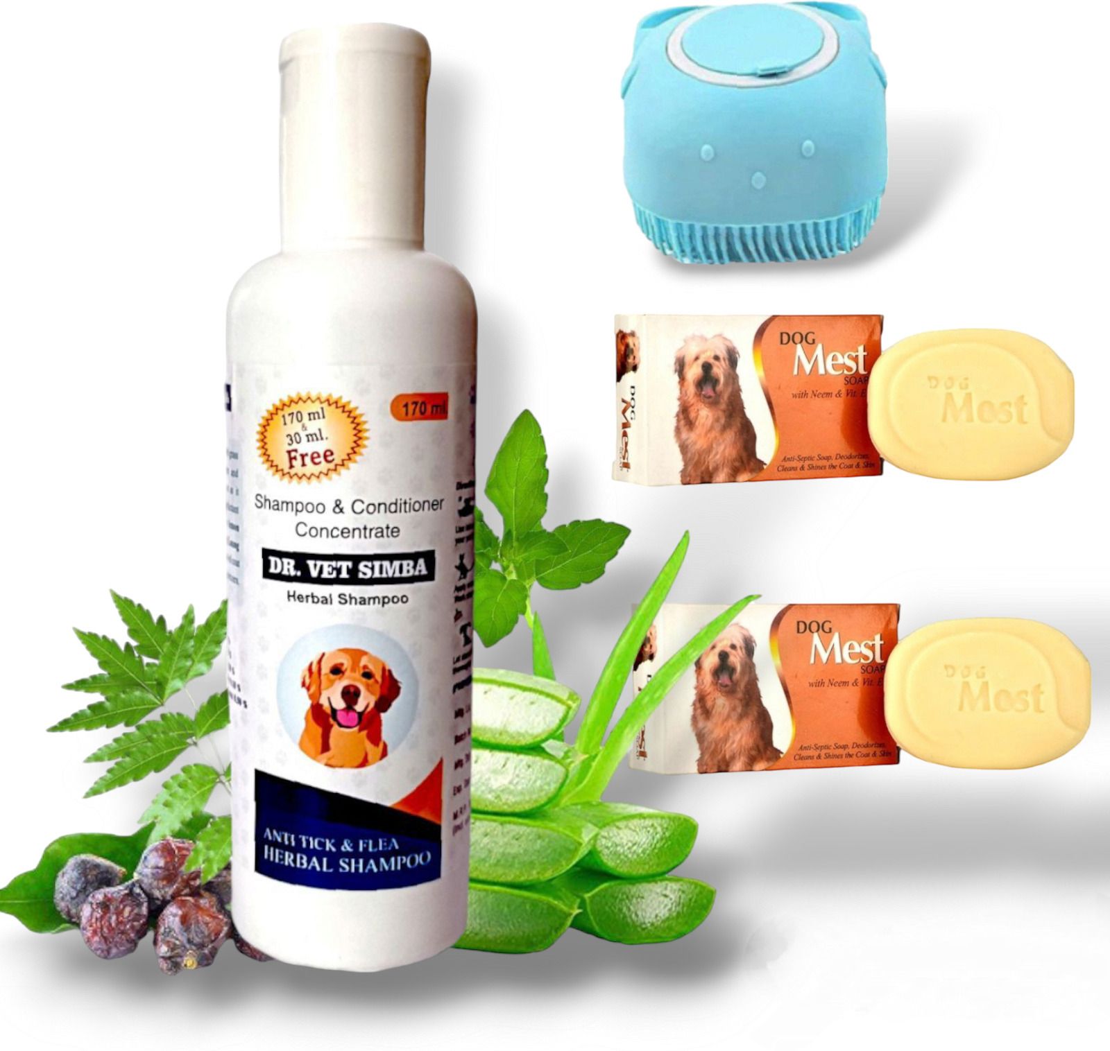 himalayan lifesciences Dr. Vet Simba Herbal Shampoo, Anti-Tick & Flea Dog Shampoo 200ml+2 Soap+brush. Anti-dandruff, Anti-fungal, Anti-itching, Allergy Relief, Flea and Tick Natural Dog Shampoo-picture-38