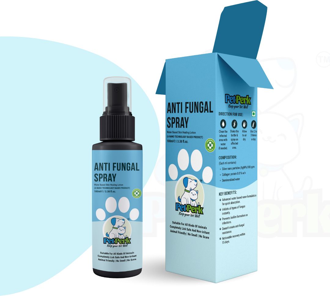 Petperk Anti-Fungal Spray for Dogs for All Kinds of Fungal Infections Anti-fungal odourless Dog Shampoo