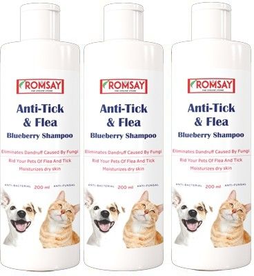 romsay Anti-Tick And Flea Blueberry Shampoo For Dogs and Cats 200ML Pack Of 3 Flea and Tick, Allergy Relief, Anti-fungal, Anti-itching, Anti-dandruff, Hypoallergenic Blueberry Dog Shampoo-picture-33