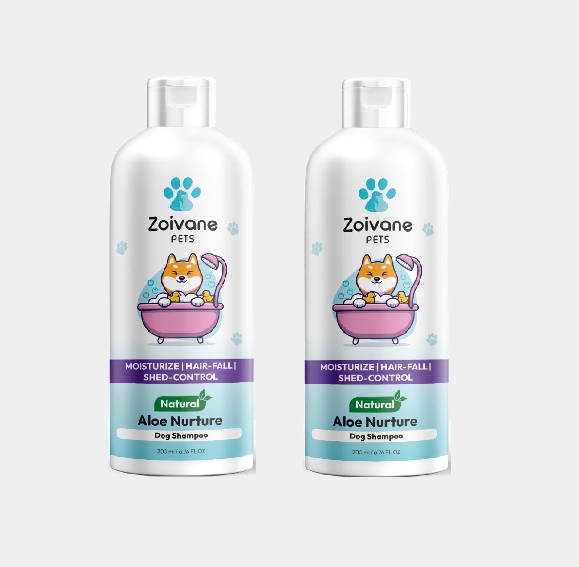 zoivane Aloe Nurture Dog Shampoo | Aloe Vera, Milk Proteins | 200 ML Pack - 2 Conditioning, Allergy Relief, Anti-itching, Whitening and Color Enhancing Fragrance: Lavender and Green Tea Dog Shampoo-picture-19
