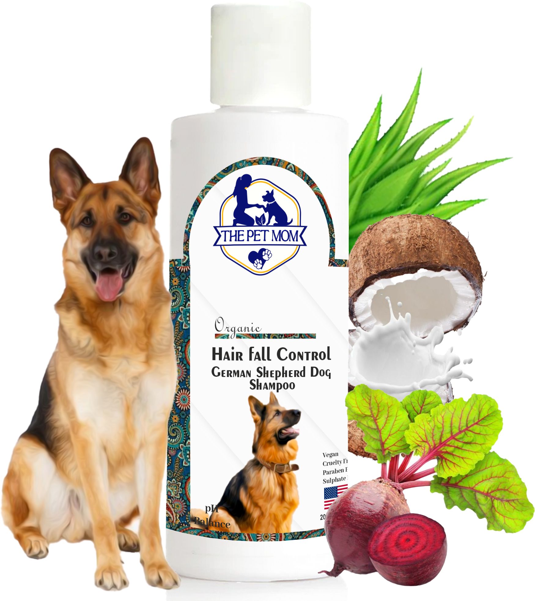 German Shepherd Dog Shampoo Hair Fall Control –Shed Control, Strengthening Coat, Conditioning Fresh, Reduces Hair Fall, Cleans & Conditions, De-Shedding Cleanser All Dog Breed, Dog Shampoo-image-6