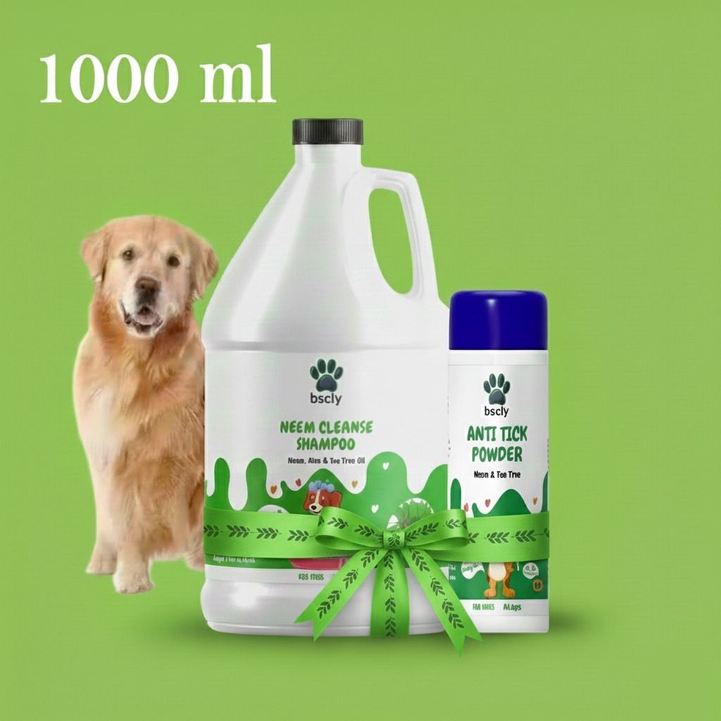 bscly Neem Herbal Dog Shampoo 1000ml – Puppy Safe Anti Ticks and Fleas Dog Shampoo Allergy Relief Neem Dog Shampoo-picture-27