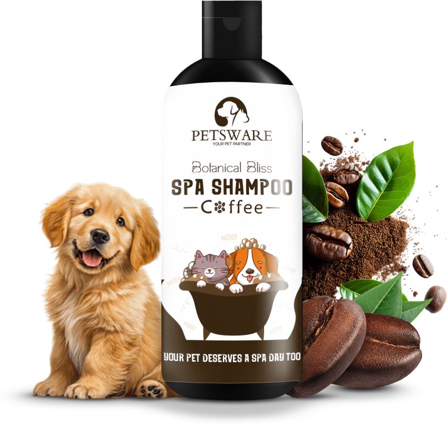 5in1 coffee infused dog shampoo|puppy safe,herbal shampoo for all breeds of dogs allergy relief, flea and tick, conditioning, whitening and color enhancing, itch relief coffee dog shampoo