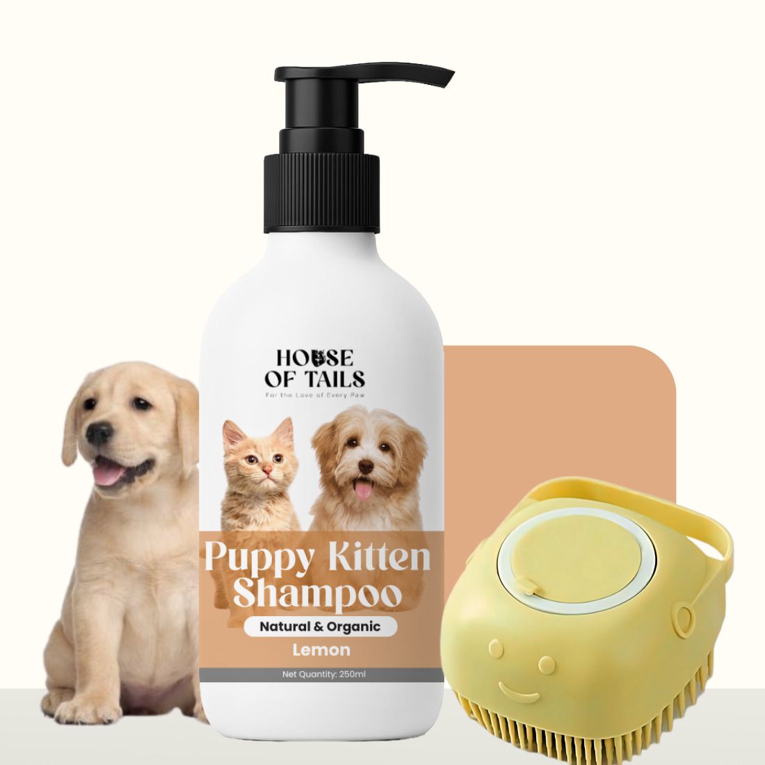 house of tails Puppy Kitten Shampoo for Soft Coat and Care Anti-parasitic, Anti-fungal Neem, Aloe vera Dog Shampoo-picture-11