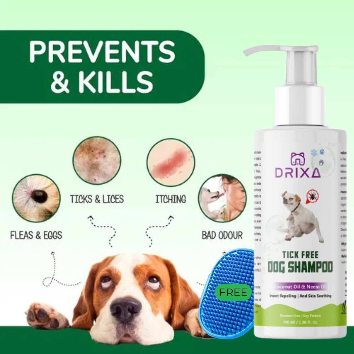 drixa DOG & CAT ALL DAY USE BEST FOR PET Anti-dandruff, Anti-Bacterial, Conditioning, Flea and Tick NATURAL Dog, Cat Shampoo-picture-8
