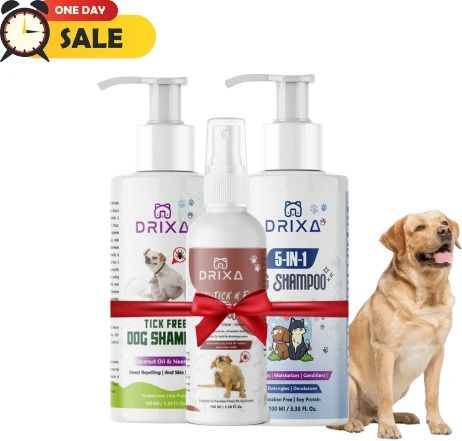 drixa DOG&CAT TICK&FLEA FREE, 5IN1 SHAMPOO NATURAL SAFE & EFFECTIV TICK FREE SPRAY Allergy Relief, Anti-Bacterial, Conditioning, Flea and Tick NATURAL Cat, Dog Shampoo-picture-3