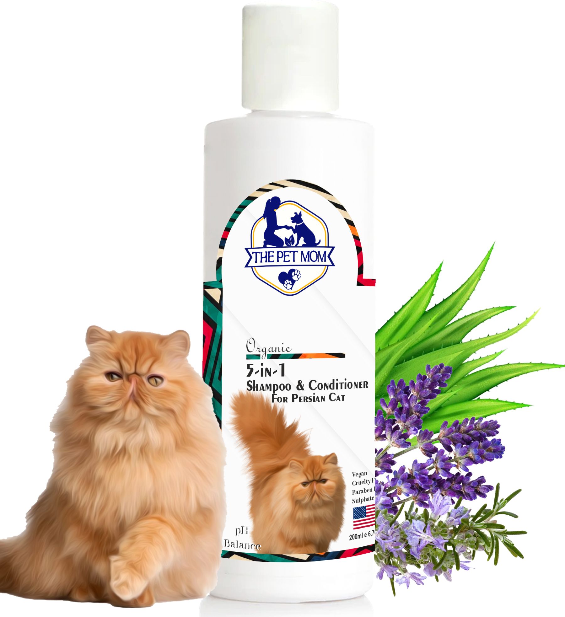 the pet mom 5 in 1 Shampoo & Conditioner for Persian Cat | Help in Deep Cleans, Refreshing, Conditioning Fresh Fragrance, Anti Itching, Anti Fungal, Bad Odor - All Cat Breed, Cat Shampoo-picture-12