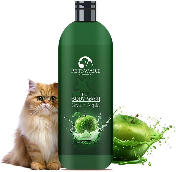 Cat Body Wash,5 in 1 Cat Shampoo+Conditioner for Persian Cats Hypoallergenic, Conditioning, Anti-fungal, Allergy Relief, Anti-parasitic Green Apple Cat Shampoo-image-24