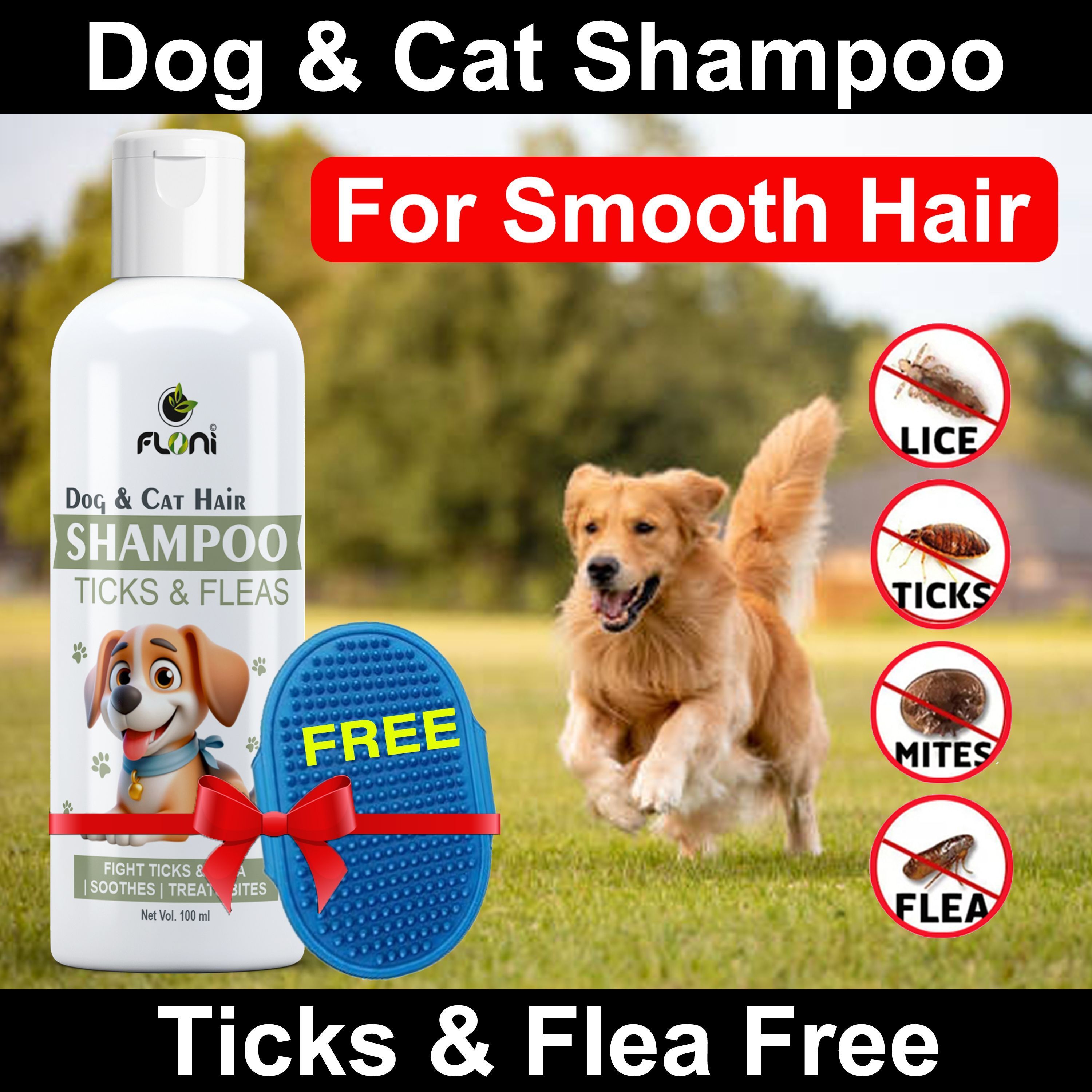 Flea and Tick Shampoo for Dogs – Organic Pest Protection for All Breeds Flea and Tick, Anti-dandruff, Anti-itching Fragrance Free Dog, Cat, Rabbit Shampoo-image-7
