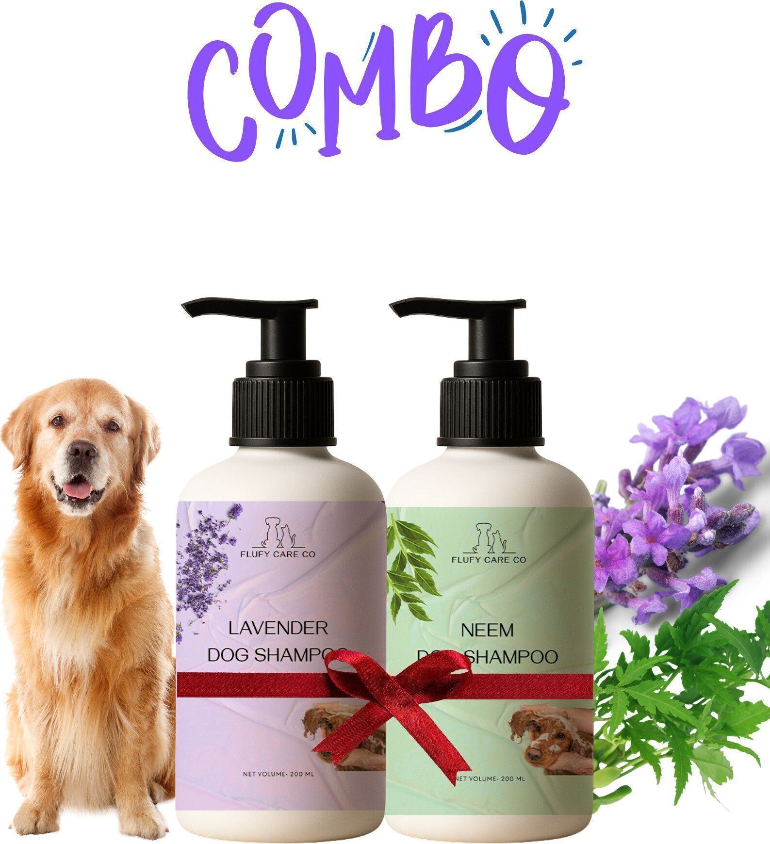 Flufy Care Co – Lavender + Neem Dog Shampoo Combo Pack (2 x 200ml) Allergy Relief, Anti-dandruff, Anti-fungal, Anti-Inflammatory, Flea and Tick NEEM, LAVENDER Dog Shampoo-picture-41