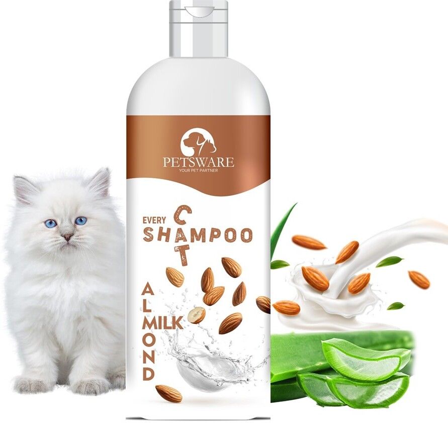 5 in 1 Almond Milk Cat Shampoo with Conditioner for Persian Cat & All Cat Types Anti-fungal, Anti-microbial, Conditioning, Flea and Tick, Whitening and Color Enhancing Marigold Cat Shampoo-image-24