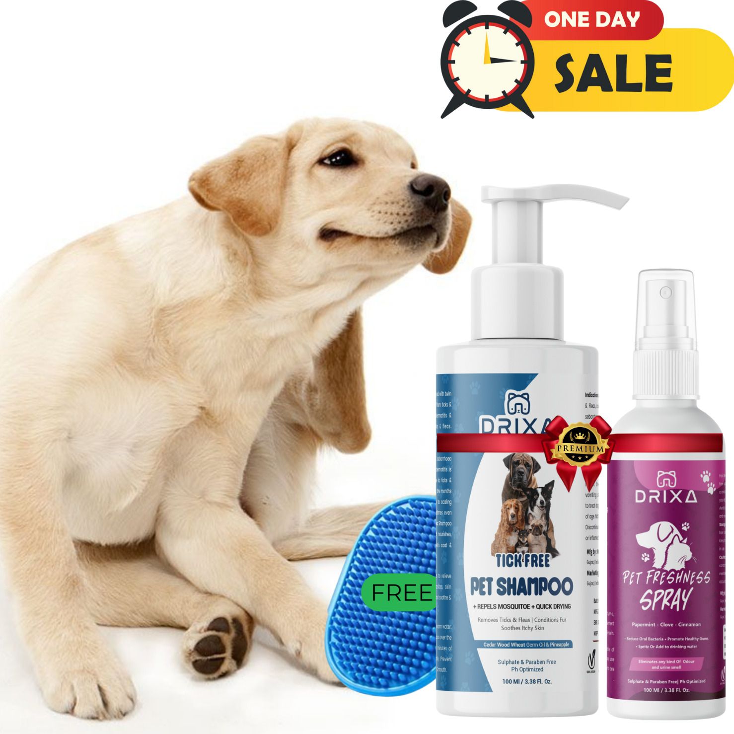 drixa DOG&CAT DEODORANT & TICK FREE SPRAY PURE NATURAL AND SAFE Conditioning NATURAL Cat, Dog Shampoo-picture-21